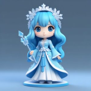 💎冰雪女王Q版：水晶蓝与雪花，冬日限定款！