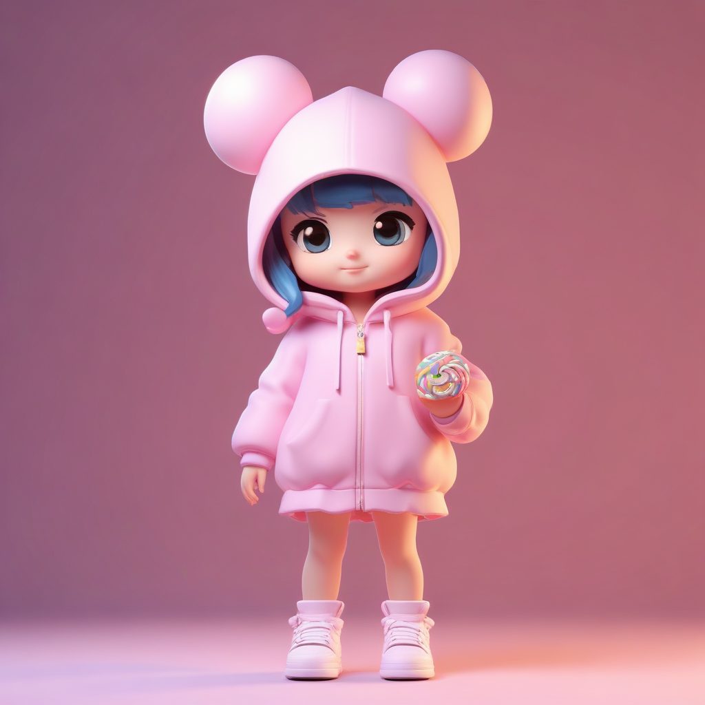 🔥C4D盲盒风｜超甜Q版女孩捏土感3D插画，秒变极简治愈系头像！🎀