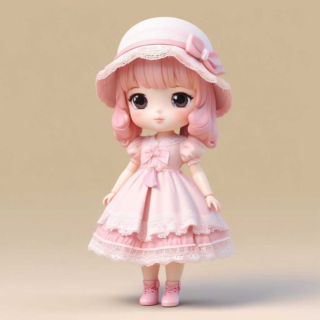 🍰草莓奶油洛丽塔Q版! 甜度超标的3D手办教程! 头像必备!