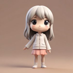 💖超 cute Q版女教师全身立绘！用C4D渲染的3D粘土风盲盒教师形象🔥