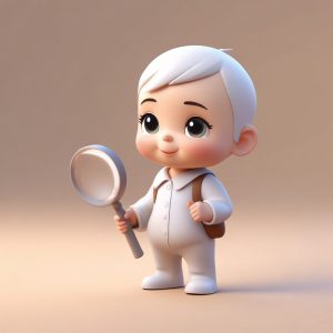 🔍超高出图率！拿着放大镜的Q版好奇宝宝头像，盲盒风3D极简设计