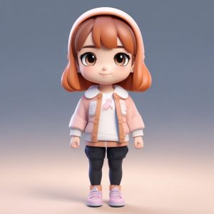 🎀超级可爱的Q版时尚女孩头像分享！🔥纯色背景3D渲染盲盒风格出街必备