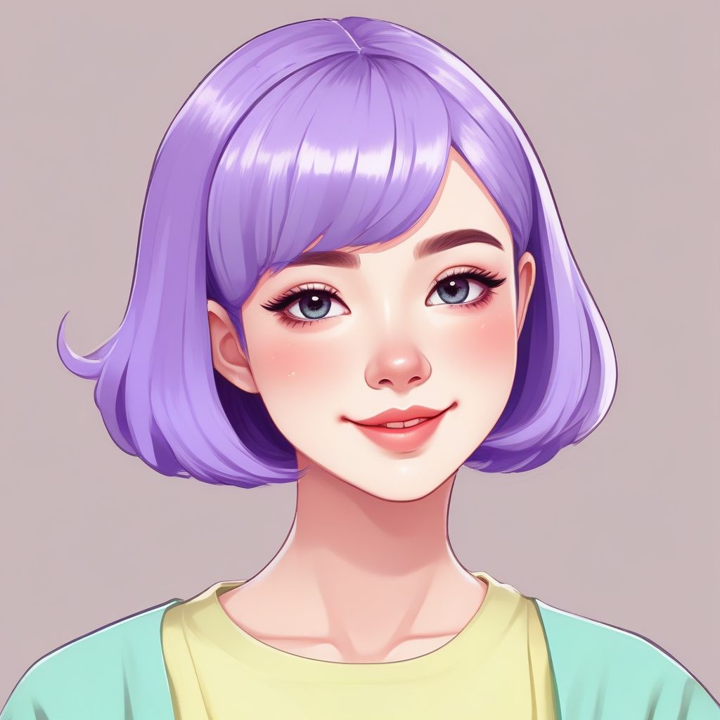 ✨超可爱极简风！眨眼短发少女，元气头像必备！