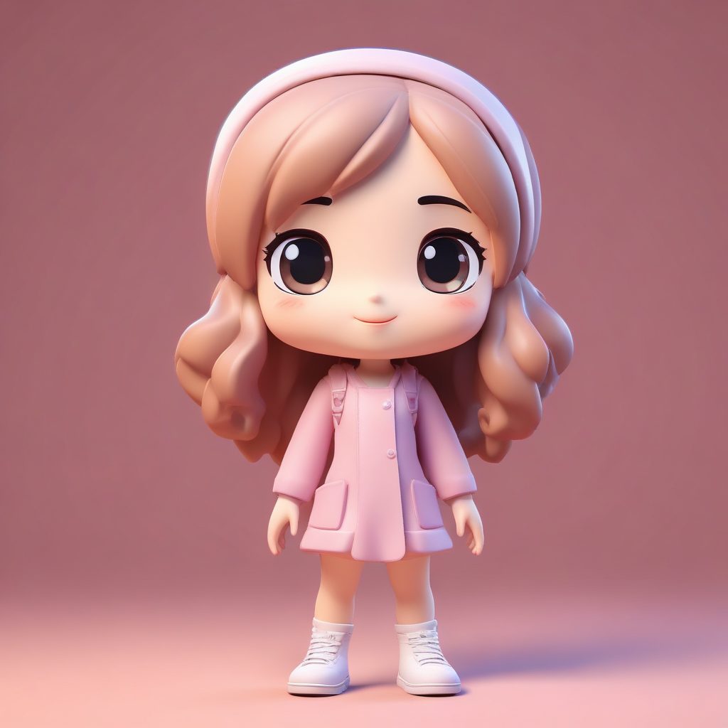 💫超可爱！极简Q版女孩全身立绘，表情丰富，8K超清细节 – AI创意绘画