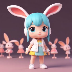 🐰超可爱Q版兔耳娘头像 | 极简风格盲盒手办AI绘画提示词🔥