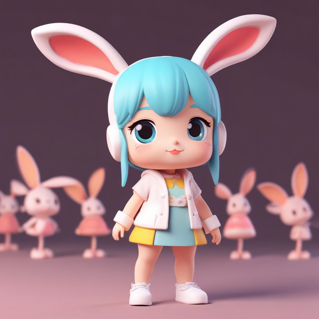 🐰超可爱Q版兔耳娘头像 | 极简风格盲盒手办AI绘画提示词🔥