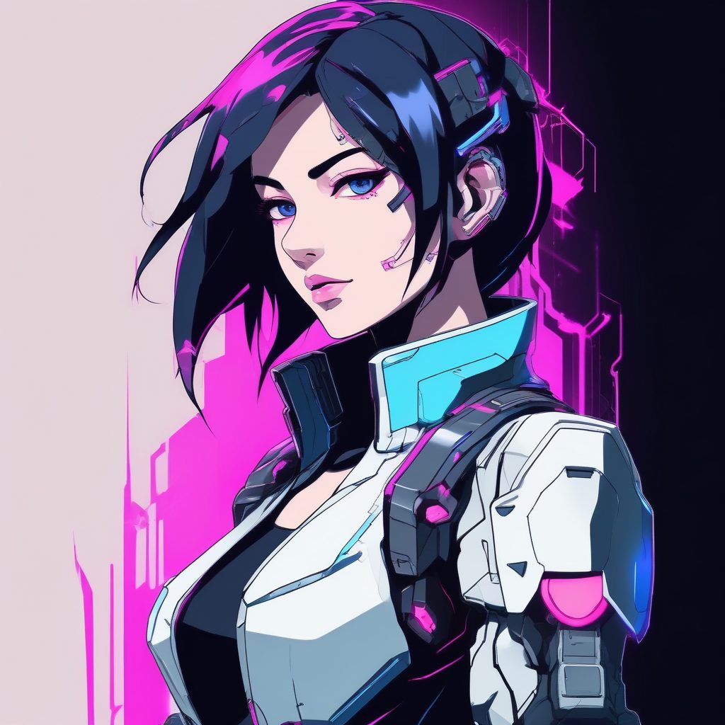⚙️超酷机能风！赛博朋克未来感动漫肖像，SD/MJ通用公式！