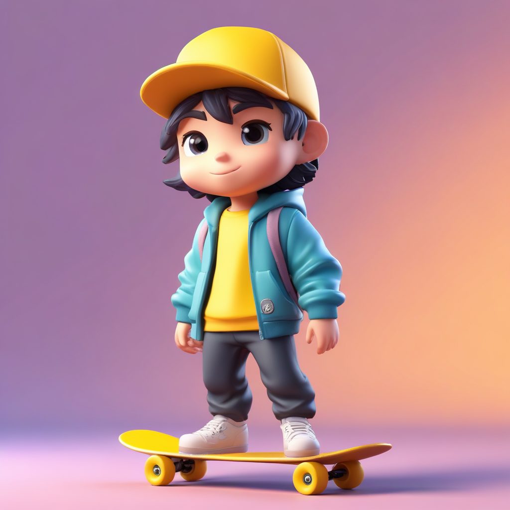 🛹潮酷Q版！滑板少年全身立绘,超A运动风头像生成！