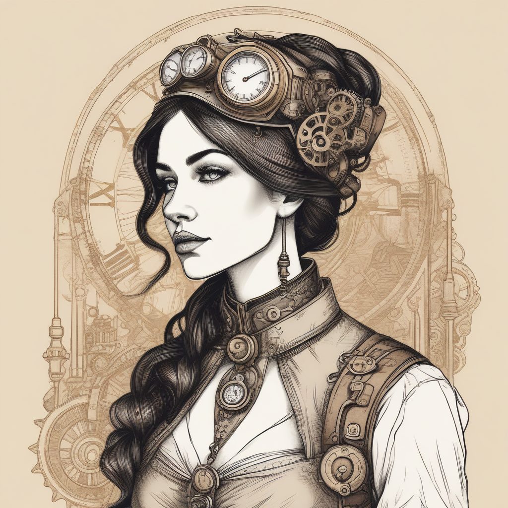 ⚙️超酷蒸汽朋克插画肖像：机械与手绘的浪漫结合！