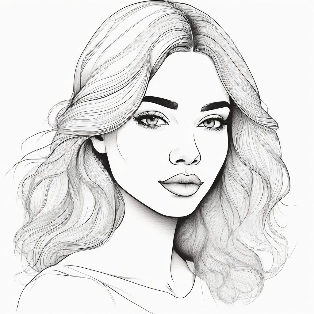 ✨超萌极简线稿手绘女孩插画！粉蓝配色软萌风，干净背景太适合做头像啦🌸