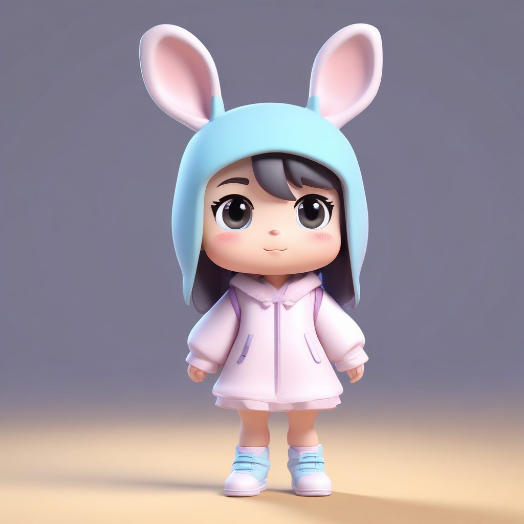 🐰超萌Q版兔耳娘头像生成！C4D粘土风盲盒全身照 AI绘画提示词🔥