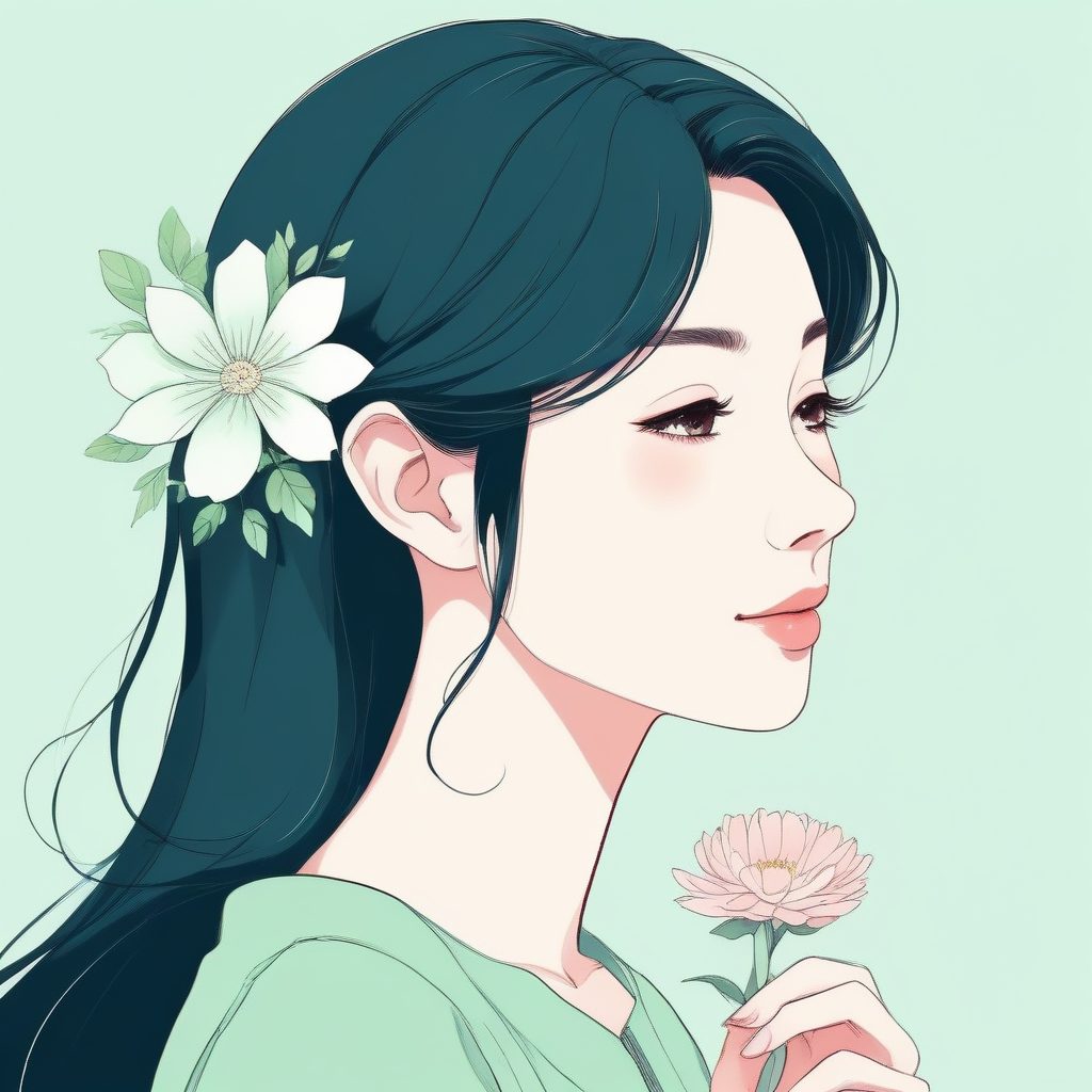 🌸超清新治愈系侧颜！透明水彩质感融合极简Cel Shading