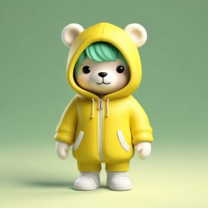 🧸超软糯！3D软陶盲盒公仔全身照, 治愈系小熊卫衣Q版🐻