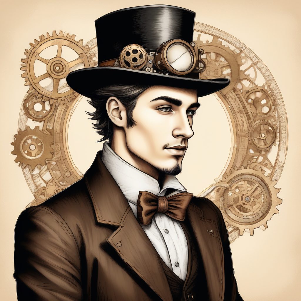 ⚙️齿轮与黄铜！蒸汽朋克机械感插画肖像！