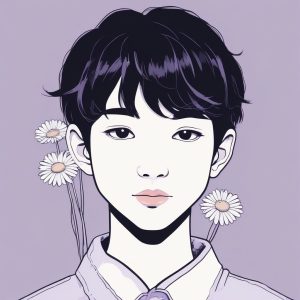 🌸初恋感暴击！拿小雏菊的温柔正太，超唯美极简插画教程