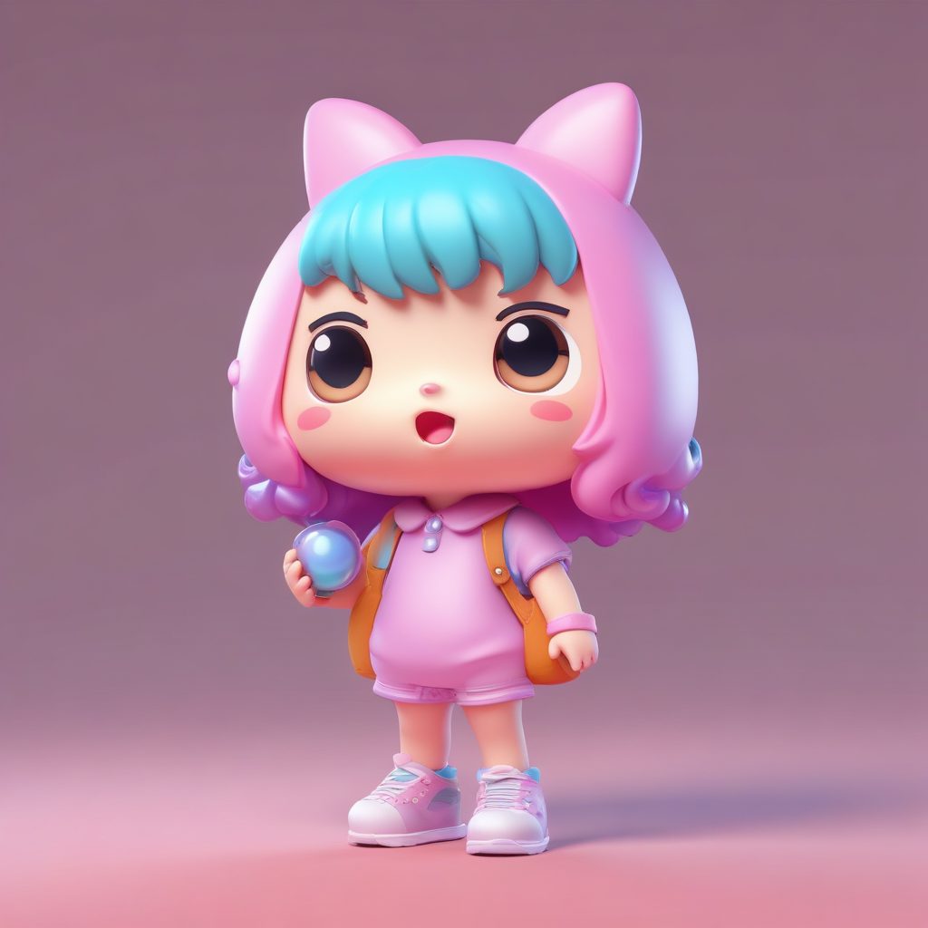 🌸吹泡泡糖的拽萌表情Q版！C4D盲盒风3D渲染头像生成🔥