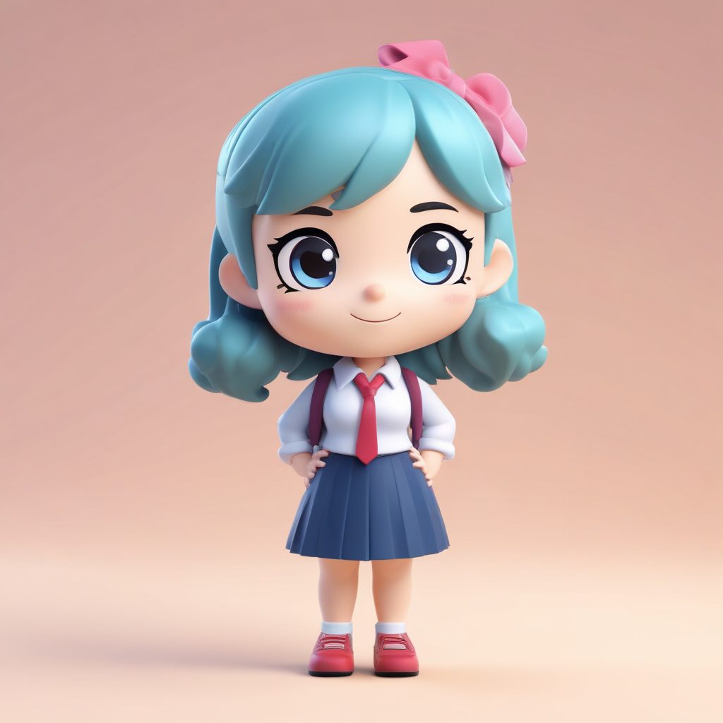 💖呆萌Q版女教师头像生成！C4D粘土风全身照 AI绘画提示词分享