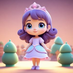🔥迪士尼风Q版在逃公主！Chibi盲盒手办全身像AI绘画提示词