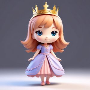 🔥迪士尼风Q版在逃公主头像分享！C4D粘土渲染全身照✨