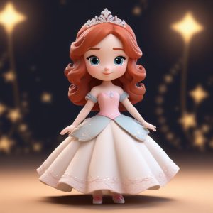 🔥 Disney风Q版在逃公主！超萌盲盒设计，C4D渲染全身像