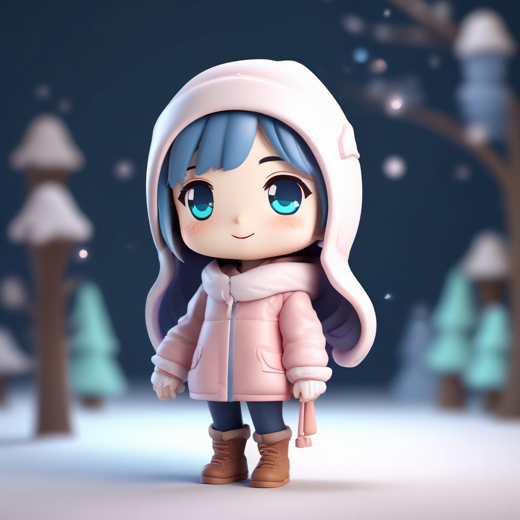 💖冬季时尚Q版小女儿，纯色背景表情包出圈！🔥