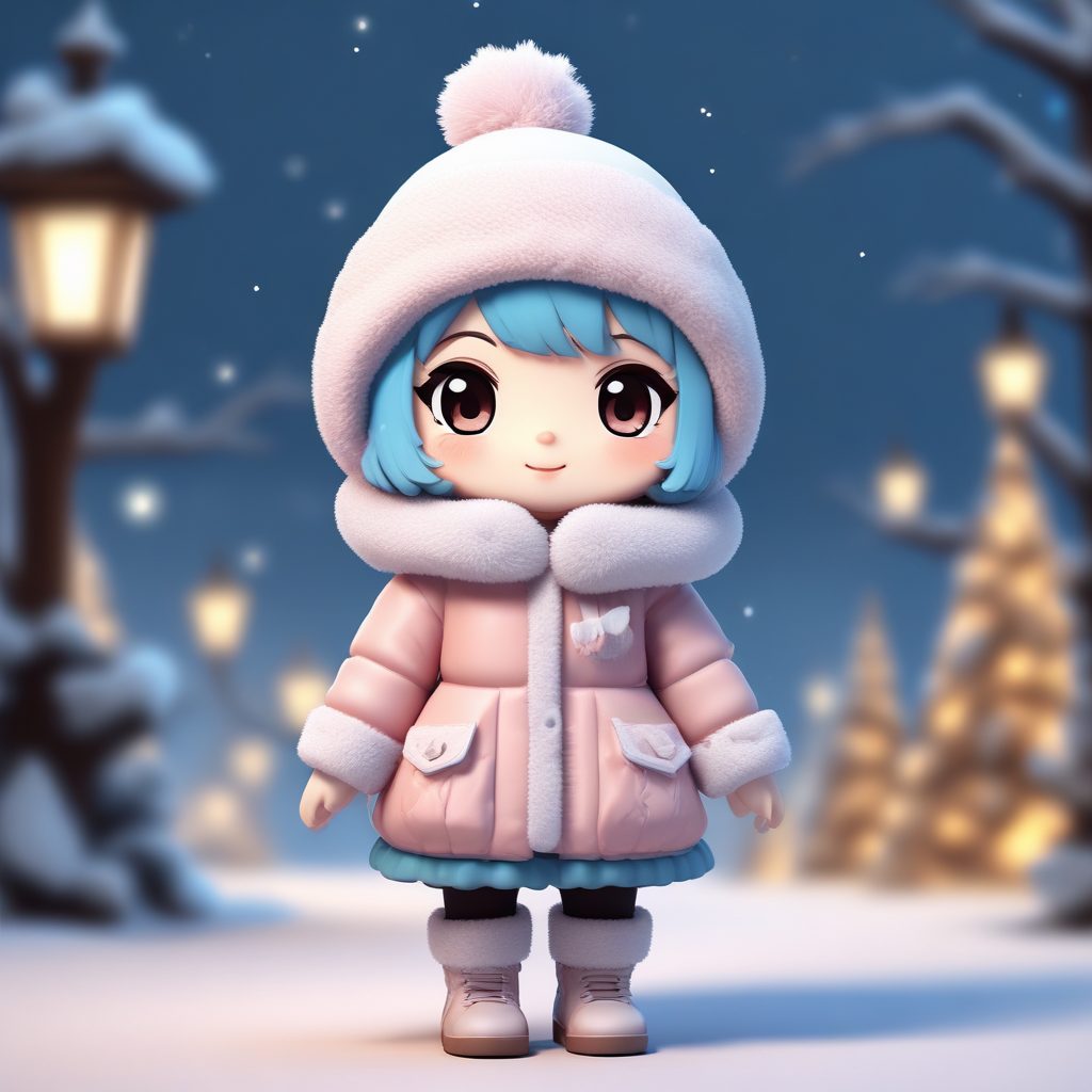 💖 冬日时尚Q版人像！超萌短发女孩搭配毛茸茸帽子🔥