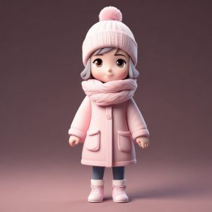 🥶冬日限定！毛茸茸Q版冬装女孩，软糯感满分提示词！