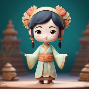 🌸敦煌风Q版盲盒手办来袭！🔥C4D clay chibi设计，完美呈现东方美学