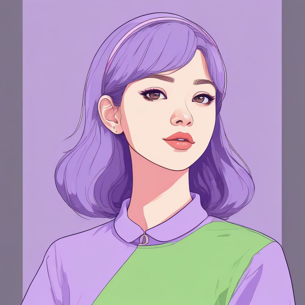 🌈 多巴胺撞色风格动漫头像（纯色背景）| 低饱和度的克制美！