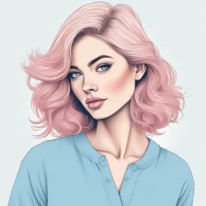 💖粉蓝甜酷女孩头像🔥：手绘插画极简风，做你的氧气感壁纸！