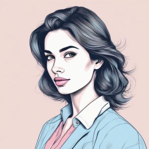 🎀粉蓝甜酷少女头像生成！极简手绘插画的时尚Vibe！