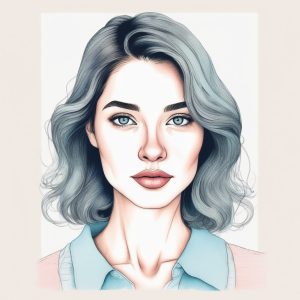 🎨粉蓝系头像生成！极简线稿手绘时尚女孩，软萌治愈系插画