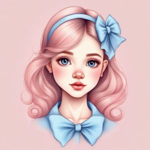 🎀粉蓝治愈系头像！极简软萌风手绘插画，谁用谁可爱！