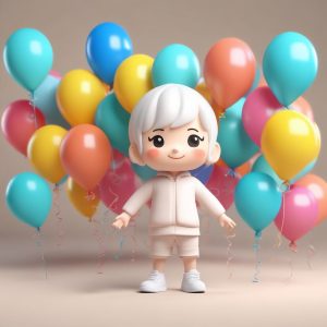 🎈复古气球Q版：漂浮的女孩粘土手办，充满童趣！🪁