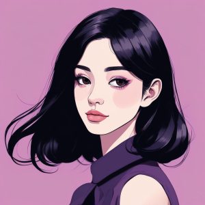 🍇 高级暗黑系：冷调马卡龙配色哥特风少女头像
