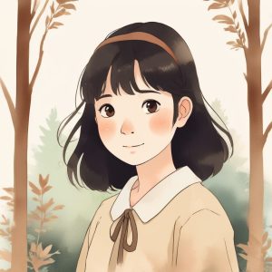 宫崎骏治愈系风格插画肖像：手绘纸质感，单人全身照🔥