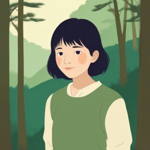 🌲宫崎骏治愈系风格！温暖治愈的极简手绘肖像！