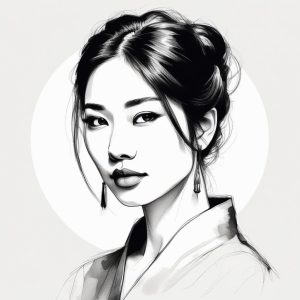 🇨🇳国潮水墨韵味！极简手绘肖像中的东方美学！