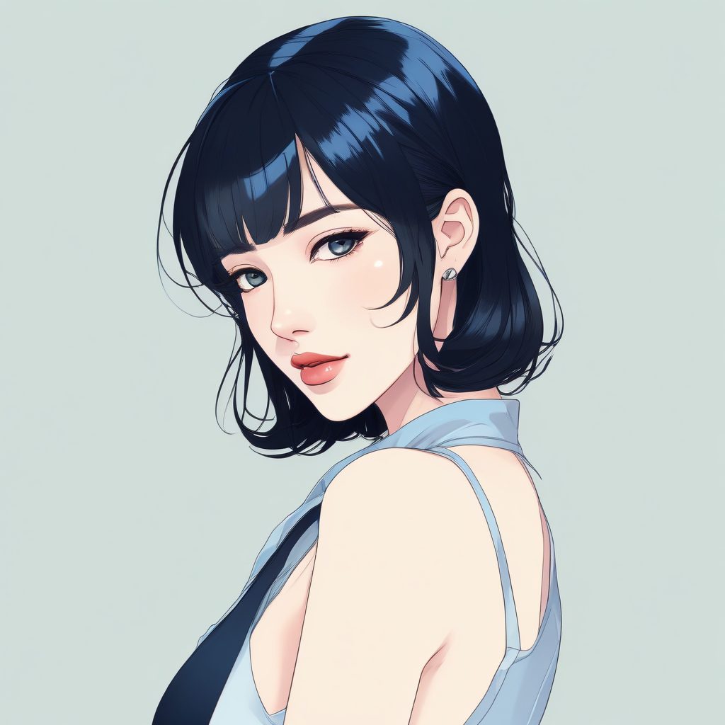 ✨韩流时尚美少女：回头杀侧颜肖像, 软黄背景超治愈！