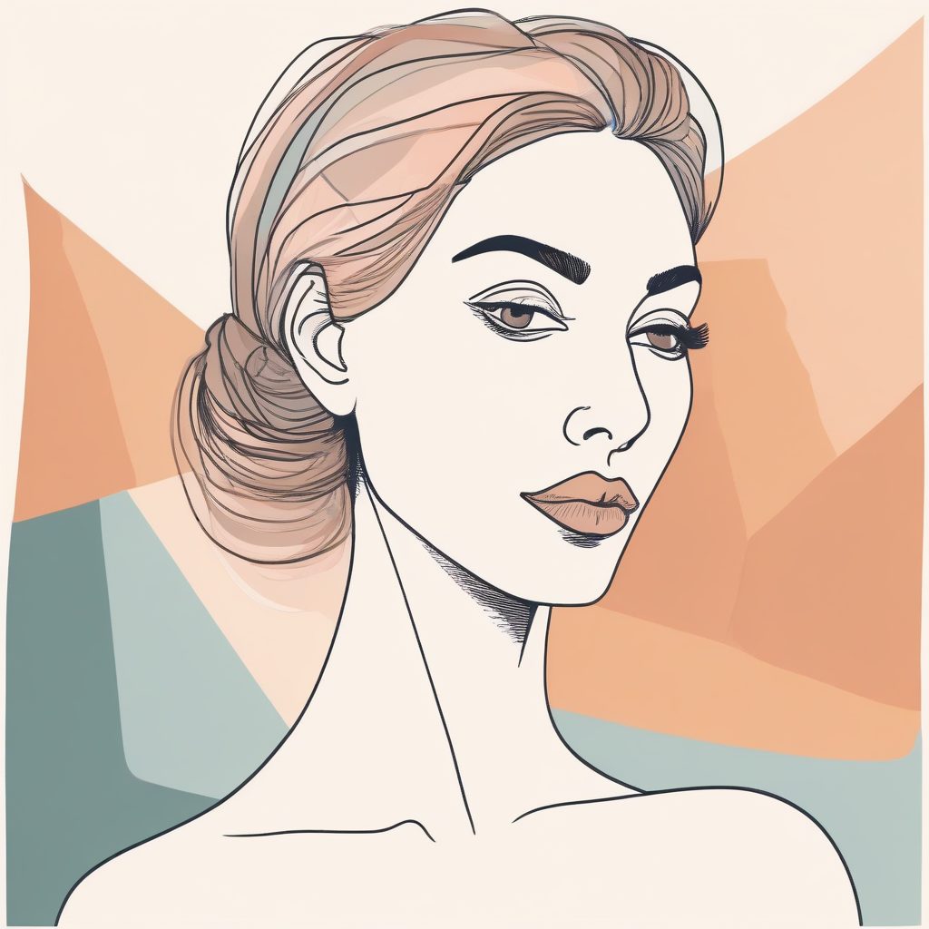 🎨韩系抽象色块插画肖像，极简艺术风单人头像生成