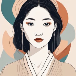 🔥韩系抽象色块风插画肖像：极简艺术风手绘风格设计！🌸