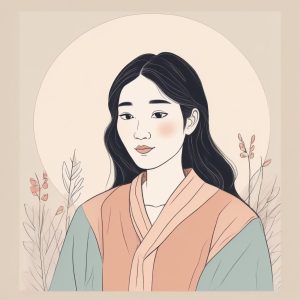 💌韩系ins风：简约线条+暖调色块极简插画肖像