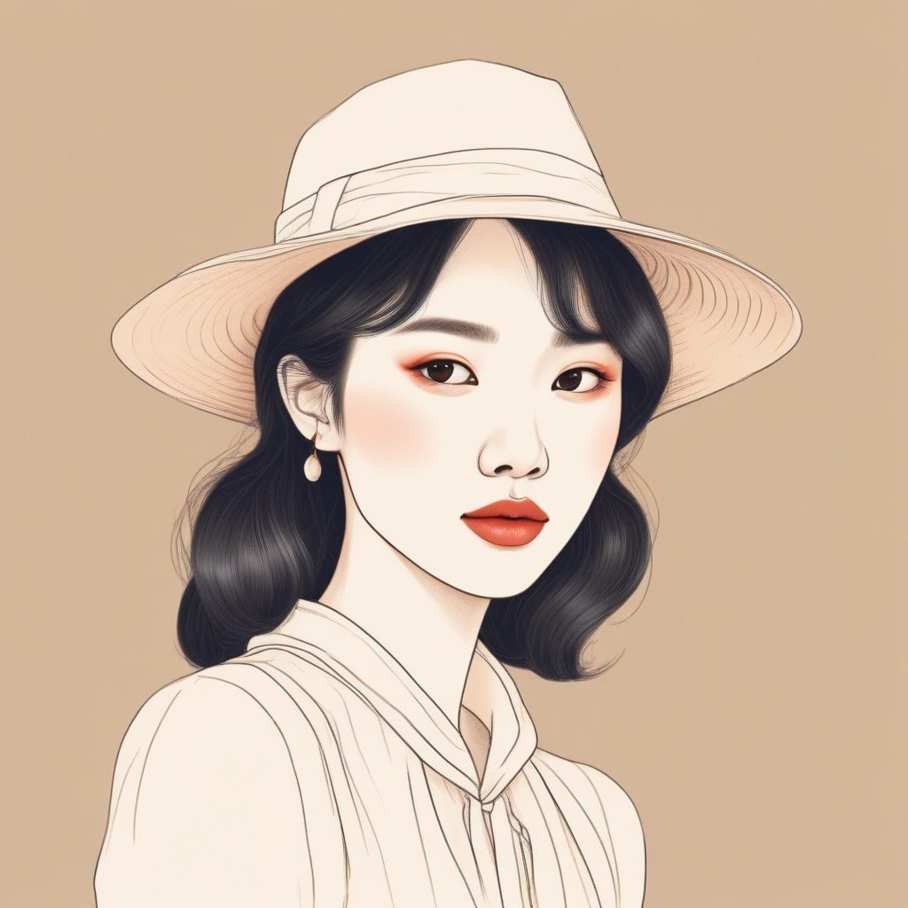 🇰🇷韩系ins风简约线条：松弛感手绘肖像，纯欲天花板！