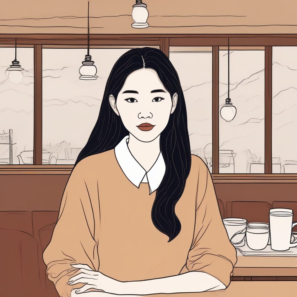 🇰🇷韩系咖啡店风格极简文艺插画肖像🔥 手绘风彩色铅笔质感
