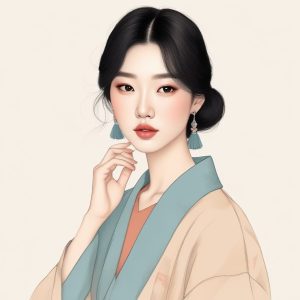 🇰🇷韩系时尚美少女：Ins风极简肖像，温柔蜡笔触感