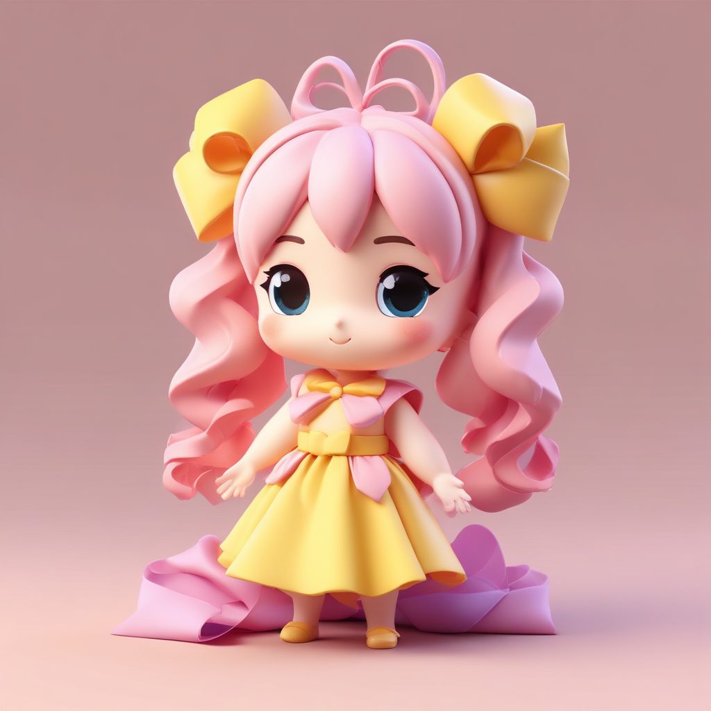 🎀蝴蝶结控Q版：超大蝴蝶结装饰粘土公仔，甜美暴击！🎁