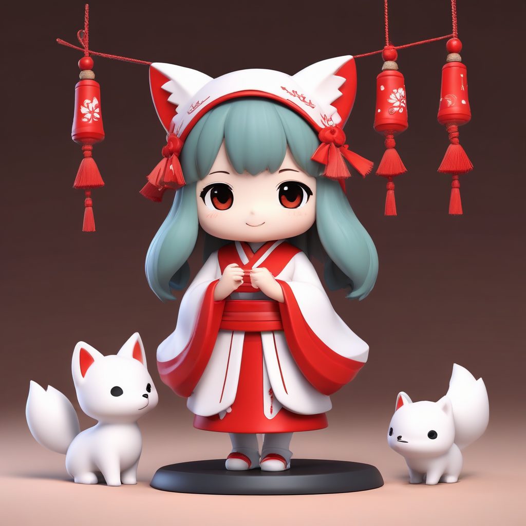 🦊狐仙兽耳娘Q版：日式神道治愈风！超萌粘土手办✨