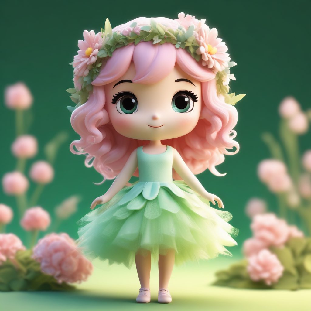 🌸花仙子Q版：花环与飘逸裙摆，春日梦幻感！