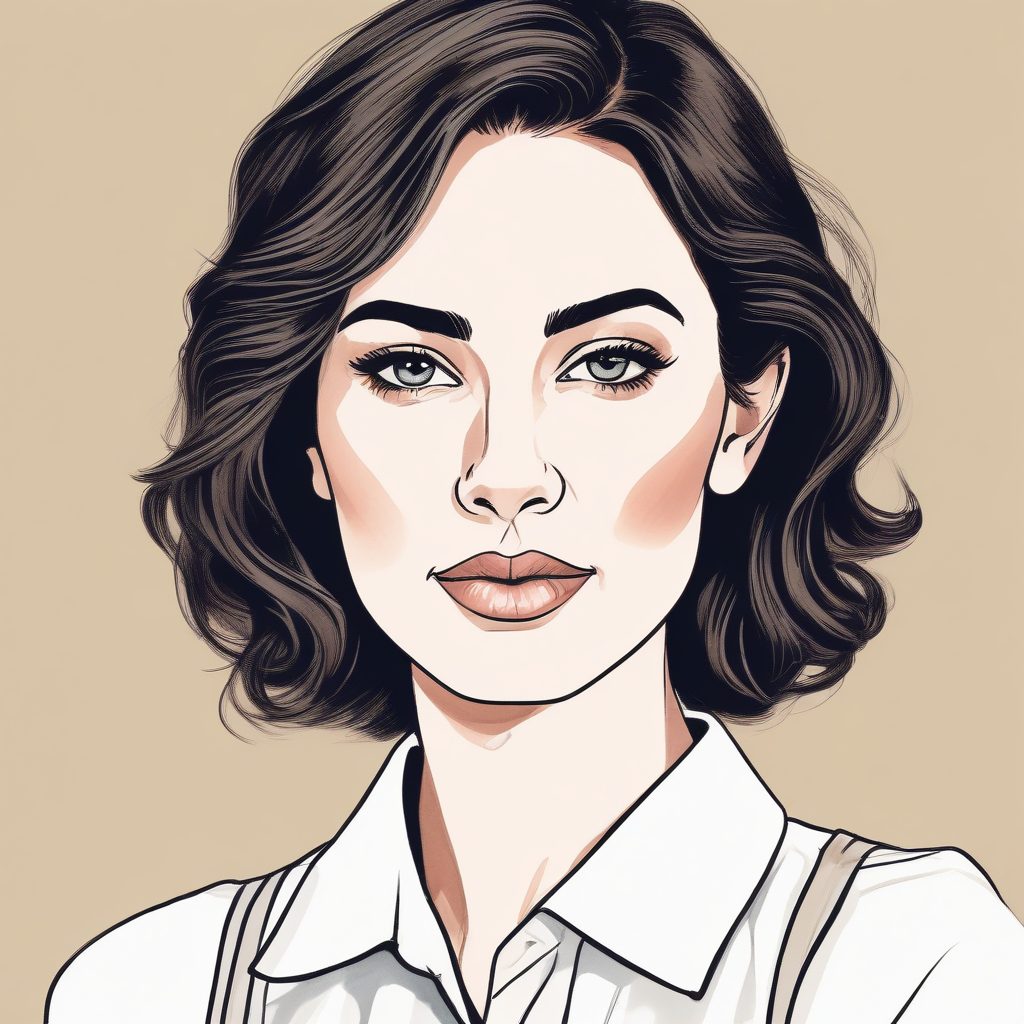 🖼️极简扁平风矢量手绘插画! 清爽干练的职场女性肖像!