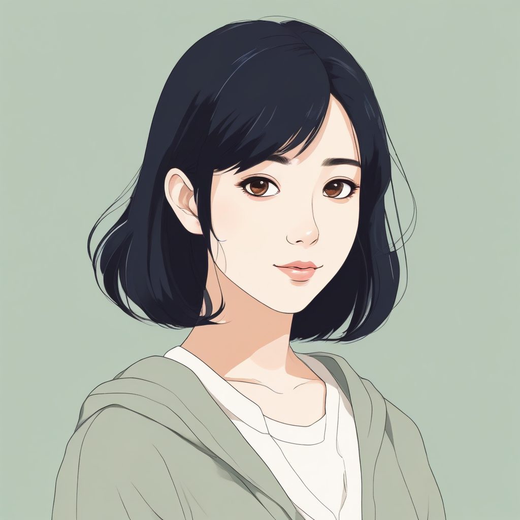 🌸极简动漫风少女头像，纯色背景绝美！✨